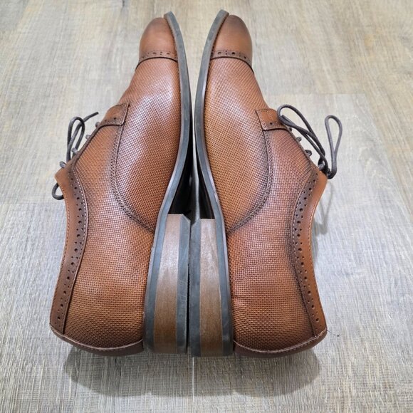 La Milano Johnson Tan Leather Cap Toe Dress Shoes Men’s Size 10EEE Oxford Lace - Picture 10 of 11